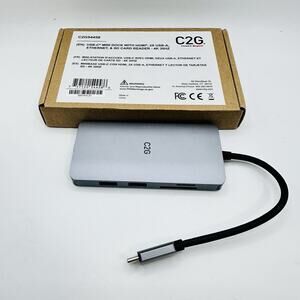 C2G USB-C 8-in-1 Mini Dock Hub – HDMI, Ethernet, SD Card | C2G54458 | New